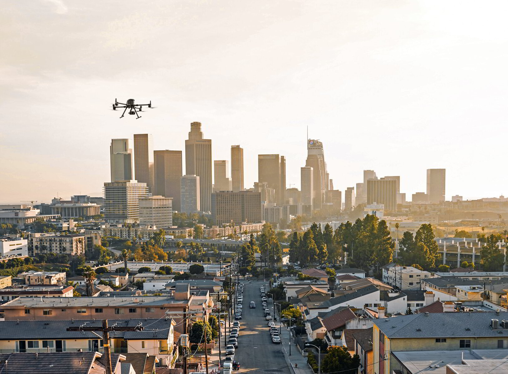Los Angeles aerial drone view